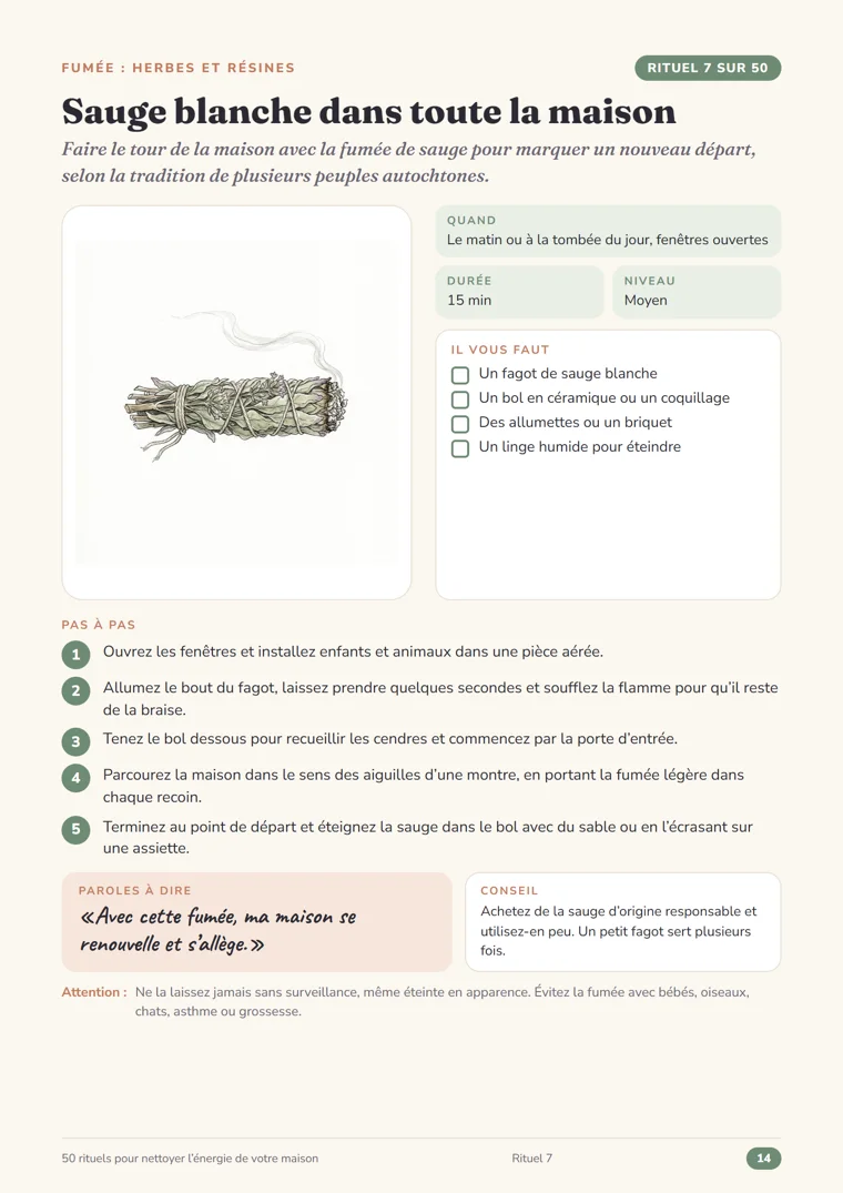 Page de rituel du guide